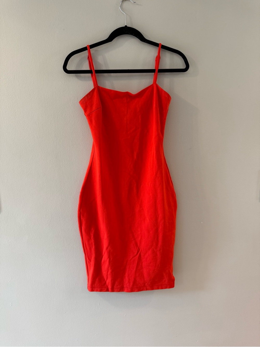 Orange Spaghetti Strap Bodycon Dress